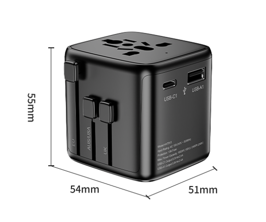 Model 913 universal travel adapter size and dimensions