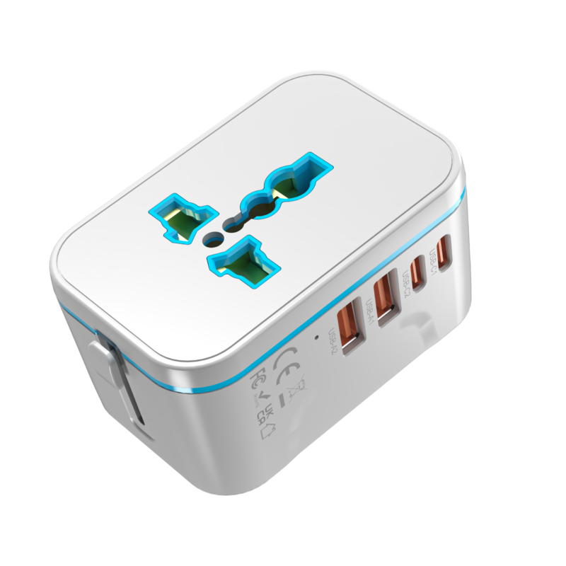 Model 205 USB-C universal travel adapter with 2 USB-A and 2 USB-C ports