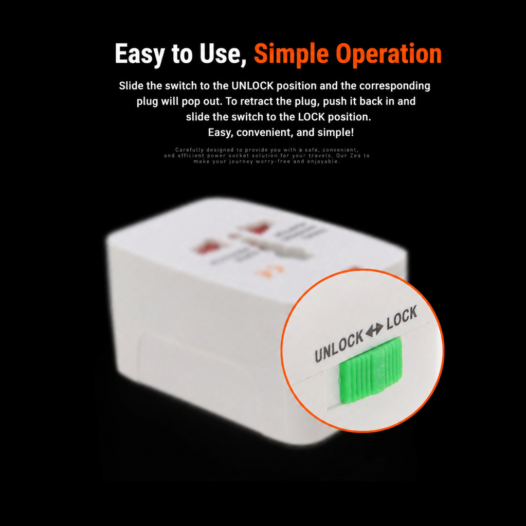 Model 931 universal travel adapter USB charging ports