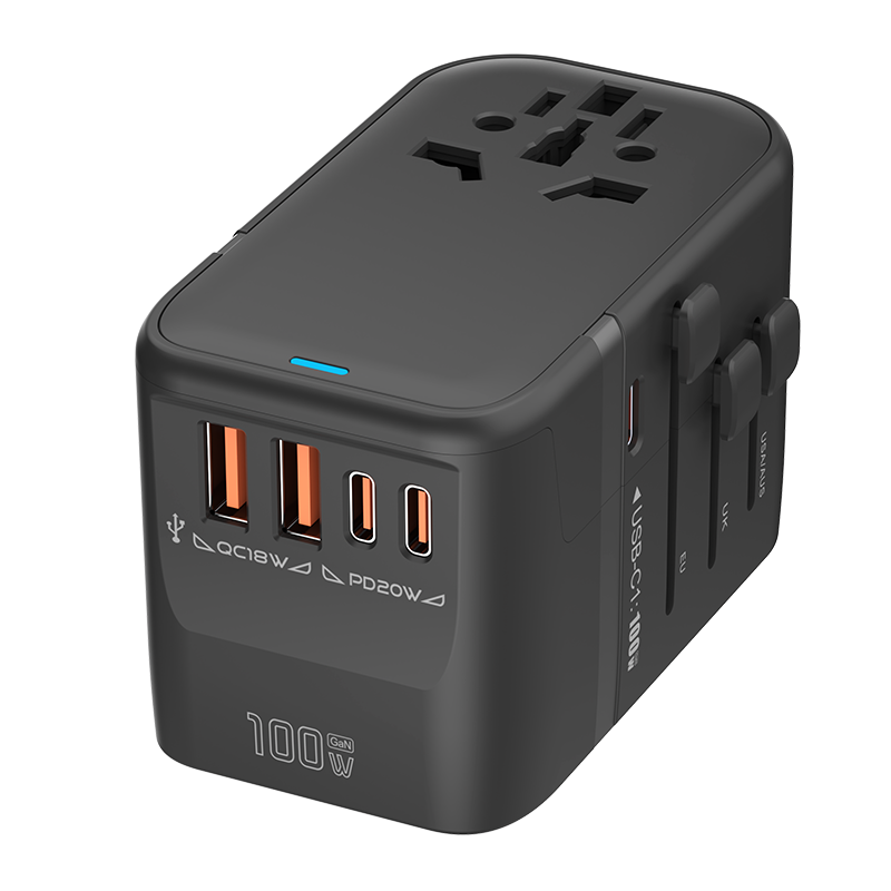 black model 907 PD100W travel adapter