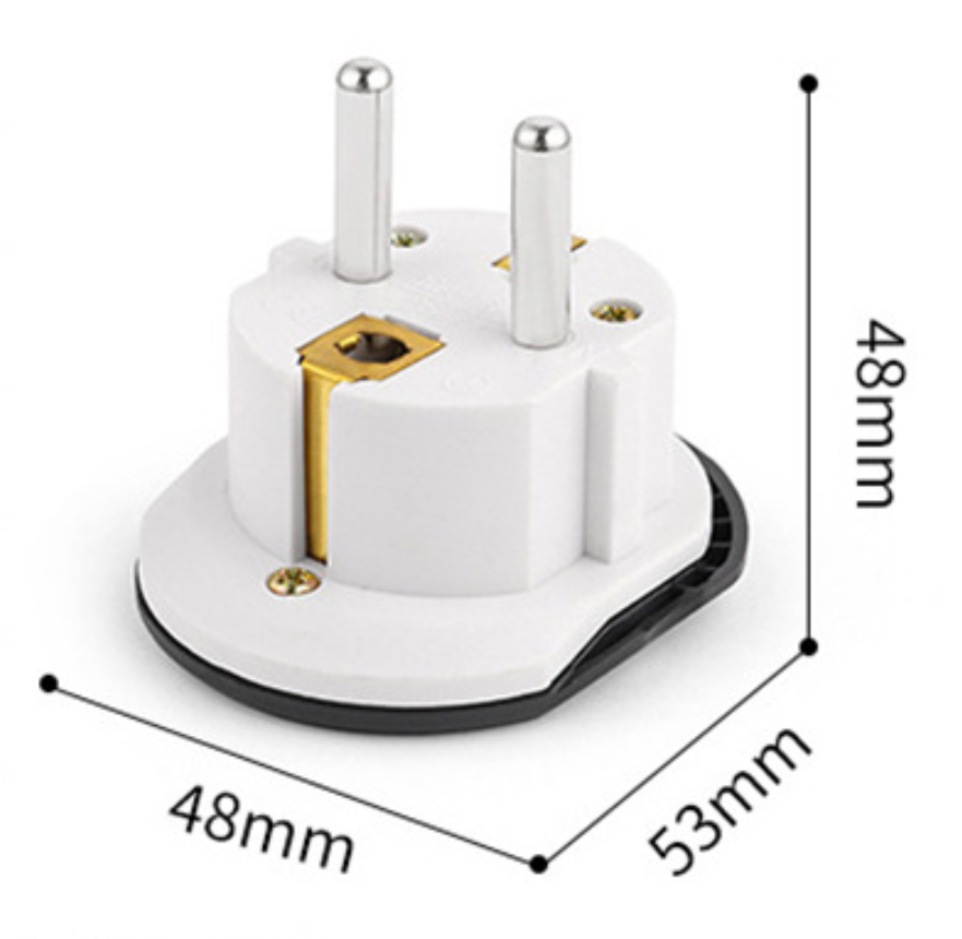CF-168 European travel plug adapter dimensions