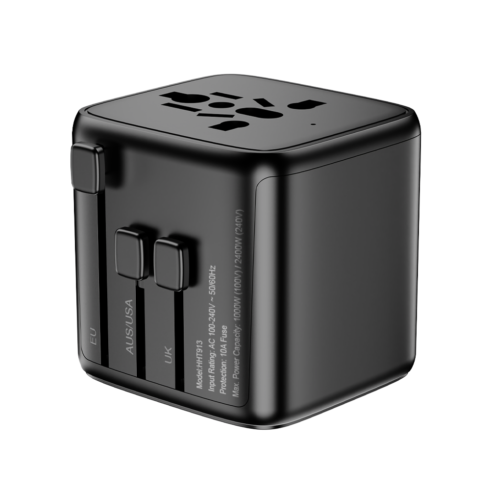 Black Model 913B universal travel plug adapter